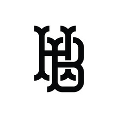 HB monogram logo design letter text name symbol monochrome logotype alphabet character simple logo