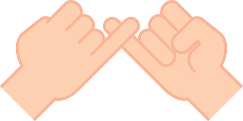 새끼손가락을 서로 걸어서 약속을 하는 손의 모습을 묘사한 일러스트