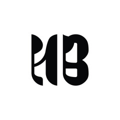 HB monogram logo design letter text name symbol monochrome logotype alphabet character simple logo