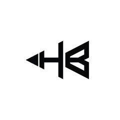 HB monogram logo design letter text name symbol monochrome logotype alphabet character simple logo