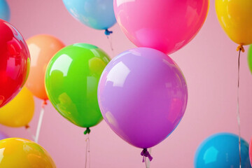 bunch of colorful balloons floating in the air