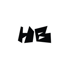 Obraz premium HB monogram logo design letter text name symbol monochrome logotype alphabet character simple logo