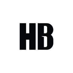 Obraz premium HB monogram logo design letter text name symbol monochrome logotype alphabet character simple logo