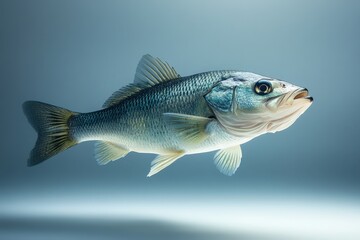 Fototapeta premium A solitary aquatic creature appears to swim gracefully within water