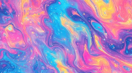 Colorful Abstract Swirl Pattern with Bright Hues and Fluid Design