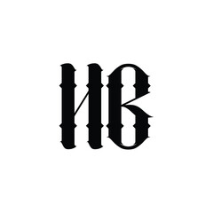 HB monogram logo design letter text name symbol monochrome logotype alphabet character simple logo