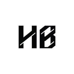 Fototapeta premium HB monogram logo design letter text name symbol monochrome logotype alphabet character simple logo