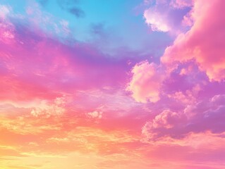 Obraz premium Colorful summer sky with bold pinks, oranges, and blues blending seamlessly, dreamy atmosphere