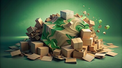 Eco-Friendly Recycling: Double Exposure of Cardboard Boxes for Sustainable Packaging
