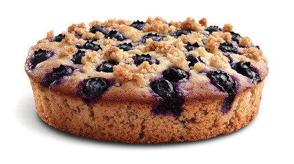 A blueberry cake with a crumb topping