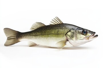 Obraz premium A single freshwater fish with scales presented against white background