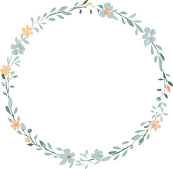 Fototapeta premium Elegant Floral Wreath Frame, Pastel Colors, Spring Flowers, Wedding Invitation Design