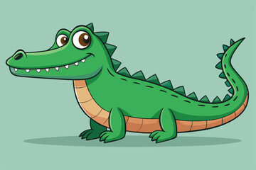 Crocodile Animal isolated flat vector illustration .