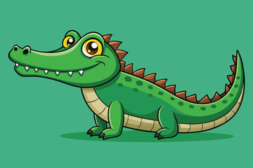 Crocodile Animal isolated flat vector illustration .