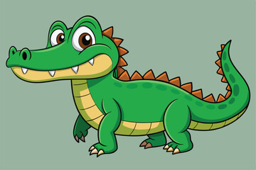 Crocodile Animal isolated flat vector illustration .
