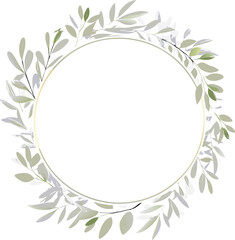 Elegant Botanical Wreath Frame Wedding Invitation Design Template