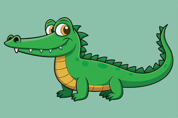 Crocodile Animal isolated flat vector illustration .