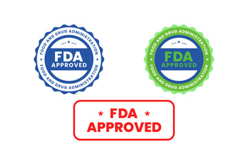 FDA Approved Icon Food and Drug Administration Symbol Label, Badge, Logo, Seal Vector Design