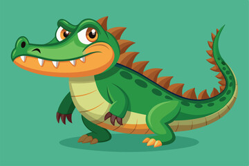 Crocodile Animal isolated flat vector illustration .