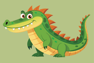 Crocodile Animal isolated flat vector illustration .