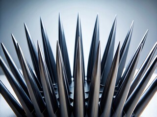 Elegant Black Metal Tines on Pristine White Background - Architectural Detail Stock Photo
