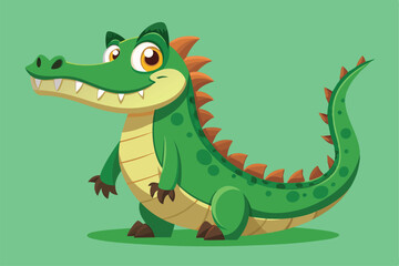 Crocodile Animal isolated flat vector illustration .