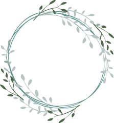 Elegant Greenery Wreath Frame Botanical Circle Design Element