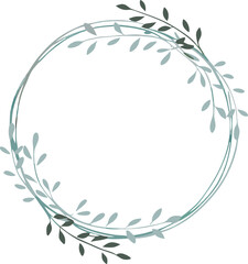 Elegant Circular Floral Wreath Frame Design Template