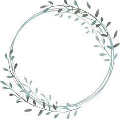 Elegant Greenery Wreath Frame Botanical Circular Design Element