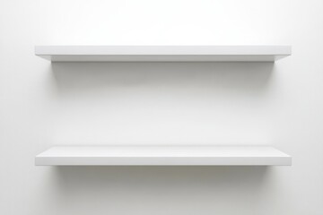 Floating White Shelves Isolated for Modern Interior Design Mockups
