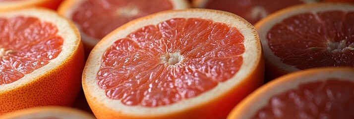 Juicy Grapefruit Halves Close-Up Vibrant Citrus Texture and Color