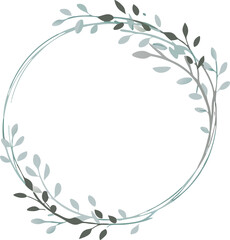 Elegant Floral Wreath Frame Design Greenery, Branches, Leaves