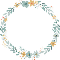 Obraz premium Elegant Pastel Floral Wreath Frame Design Template