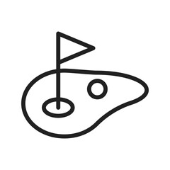 Golfing icon vector image. Suitable for mobile apps, web apps and print media.