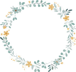 Fototapeta premium Floral Wreath Elegant Pastel Flower Circle Frame Design