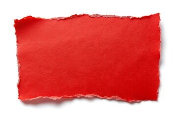 red paper sticker isolated with torn edges image with white background