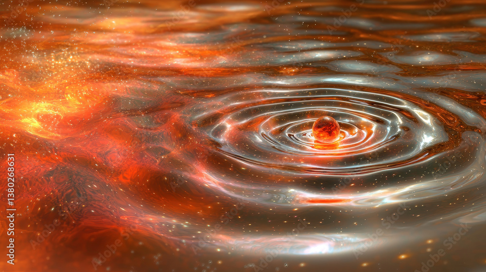 Poster high-tech quantum sensor surrounded by dynamic particles and light beams in a scientific chamber