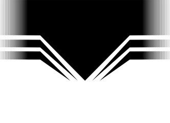 Symmetric design element with transition from black to white. Label. Shield. Black and white striped pattern. Base for sportswear, posters, toys, 
 advertising, packaging. Vector background