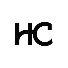 Obraz premium HC monogram logo design letter text name symbol monochrome logotype alphabet character simple logo