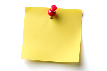 yellow note paper with push pin