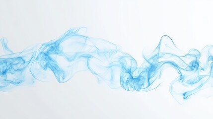 A flowing, delicate design of blue smoke trails against a light background, creating an ethereal and calming visual effect.