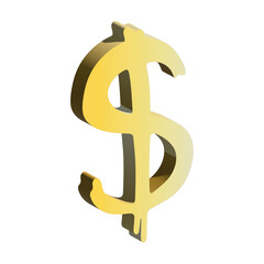 3d dollar currency symbol. Single element for design