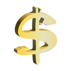 3d dollar currency symbol. Single element for design