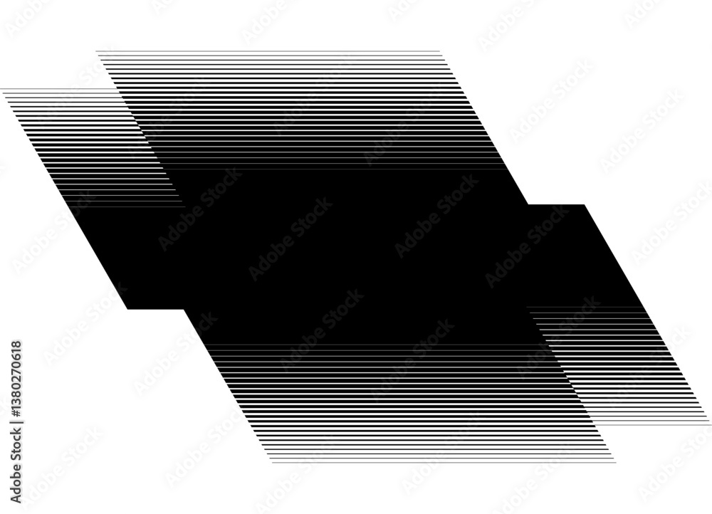 Poster design element vector black and white background of thin broken lines. striped pattern. the basis fo