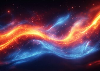 Fototapeta premium Electric Storm Abstract Energy Waves Glowing Light Streaks Plasma Background