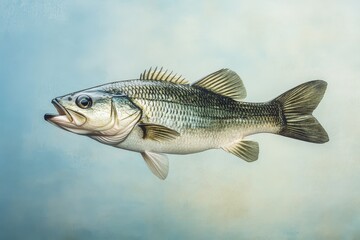 Fototapeta premium An illustrative image showing a detailed fish swimming in water