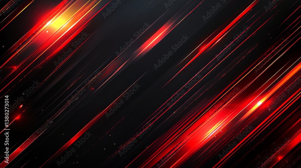 Poster abstract red lines on dark background for modern design projects