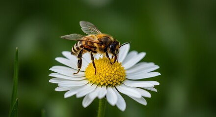 Honeybee on White Daisy