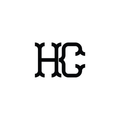 HC monogram logo design letter text name symbol monochrome logotype alphabet character simple logo