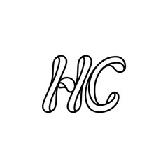 HC monogram logo design letter text name symbol monochrome logotype alphabet character simple logo